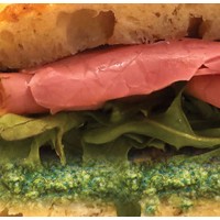 Pastrami Pesto Focaccia Sandwich